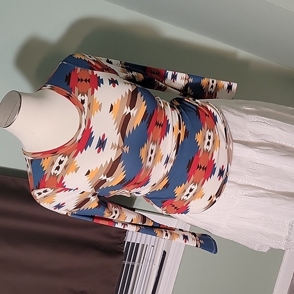 NOBO Tops - NOBO Aztec Western Print Longsleeve shirt